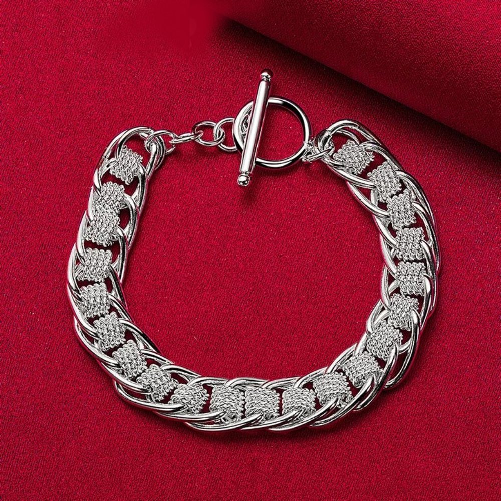 💎 Luxury Bracelet 925 Sterling Silver Charm Chain Bracelet Bangles Classic - Picture 4 of 5
